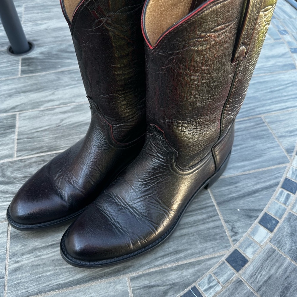 Lucchese Black and Brown Western Boots